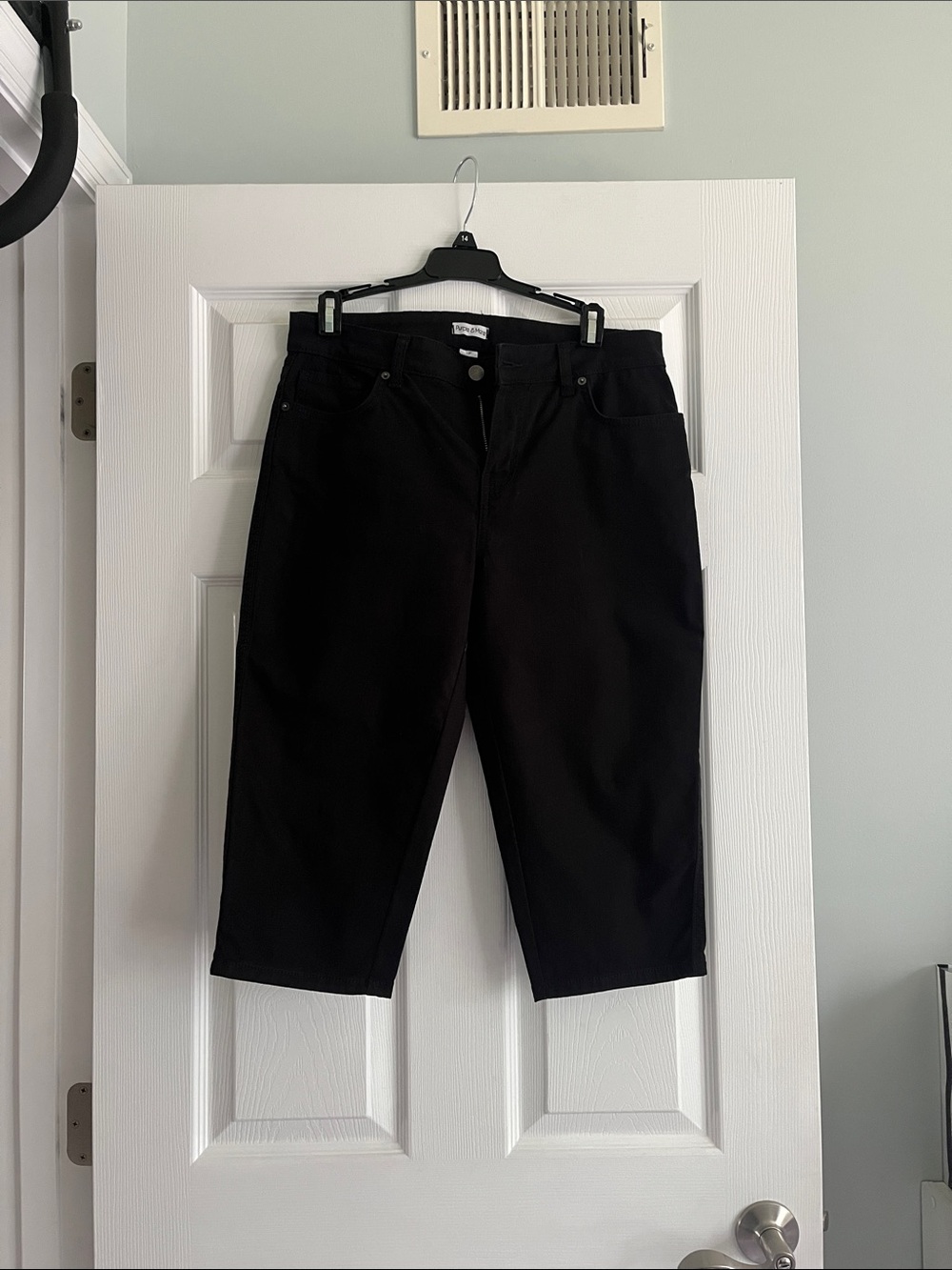 Women's Black Cropped Pants - Classic Stretch Fit